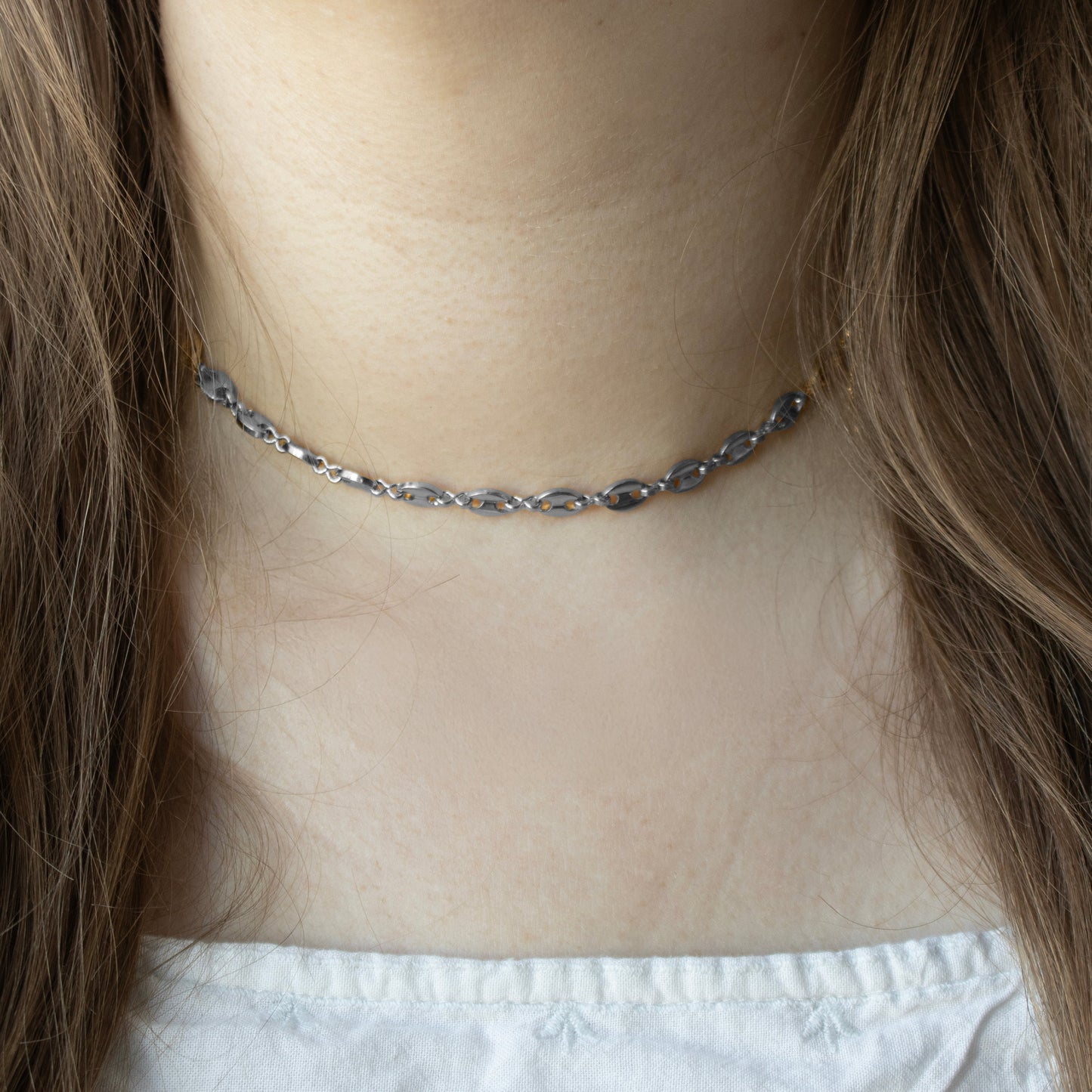 OVALS KETTING ZILVER