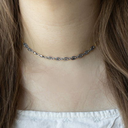 OVALS KETTING - ZILVER