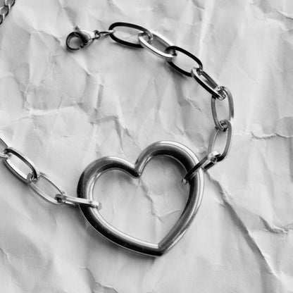 OPEN HEART BRACELET - SILVER