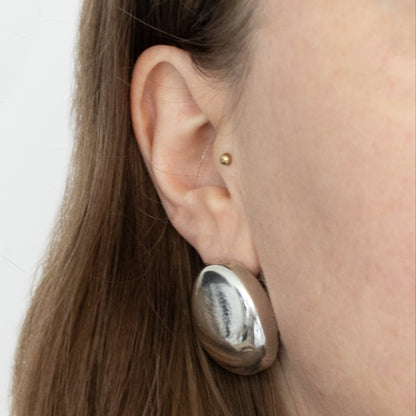 EGG EARRINGS - SILVER