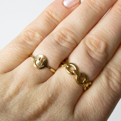 SMILEY RING - GOUD