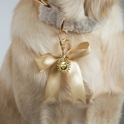 Sunny Bow Charm - Gold/Beige