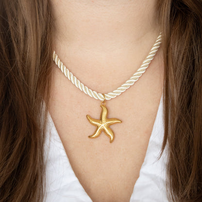 Starfish Rope Necklace - Gold