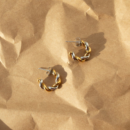 SWIRL EARRINGS - GOLD/SILVER