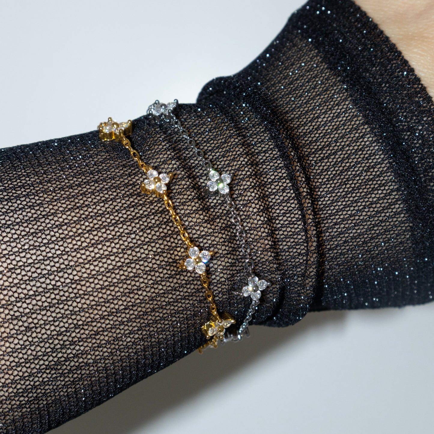 CLOVER ZIRKONIA ARMBAND GOUD