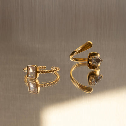 HUG STRASS RING - GOUD