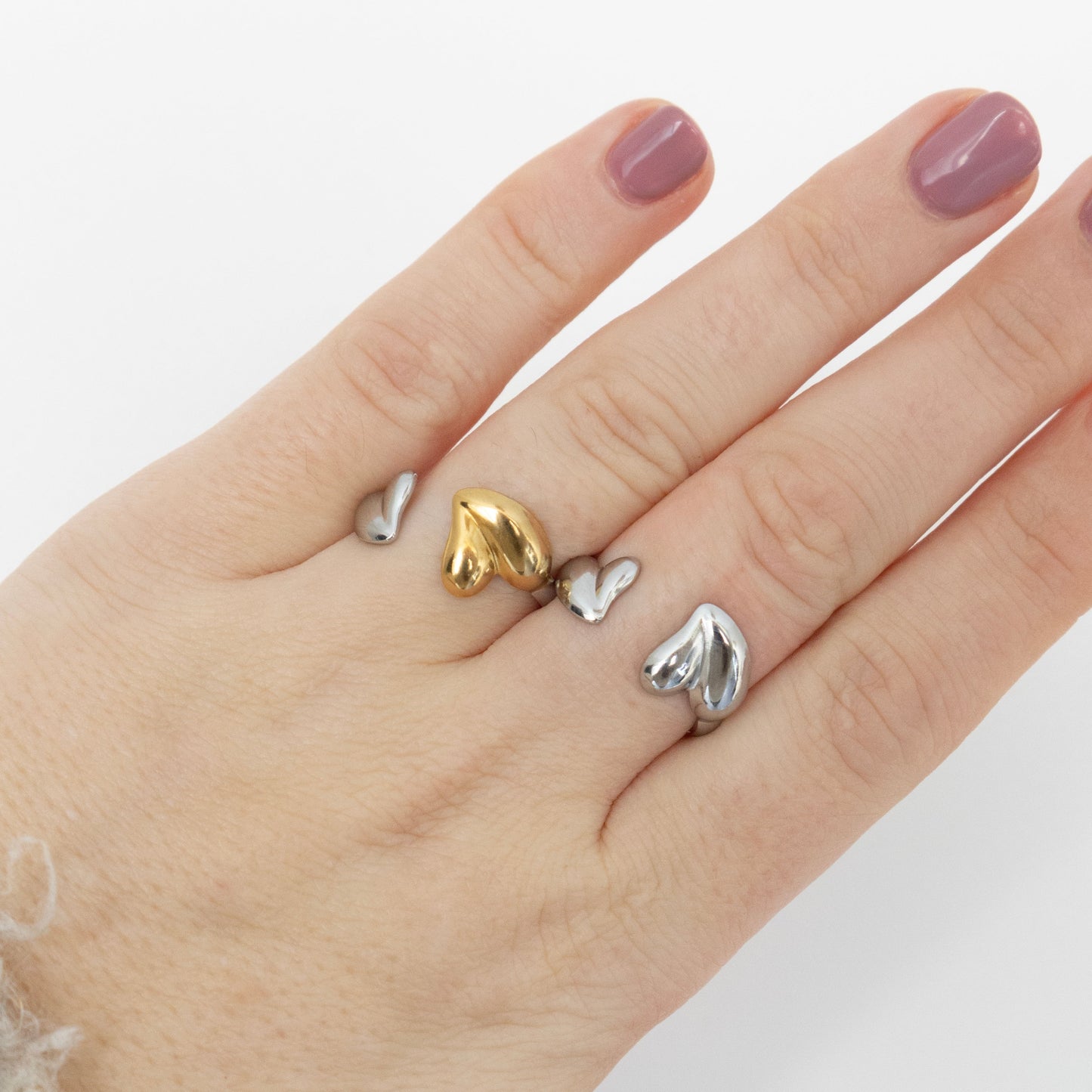 Double Heart Ring - Silver