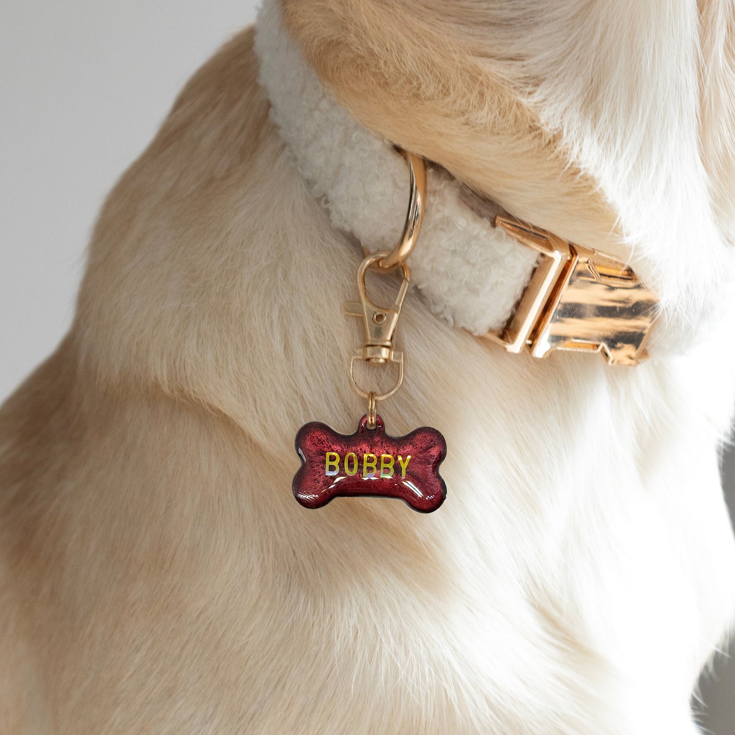CUSTOM BONE NAME TAG - BORDEAUX