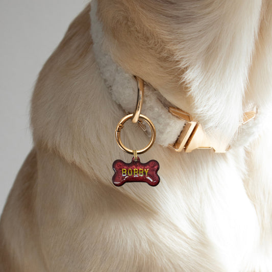 CUSTOM BONE NAME TAG - BORDEAUX