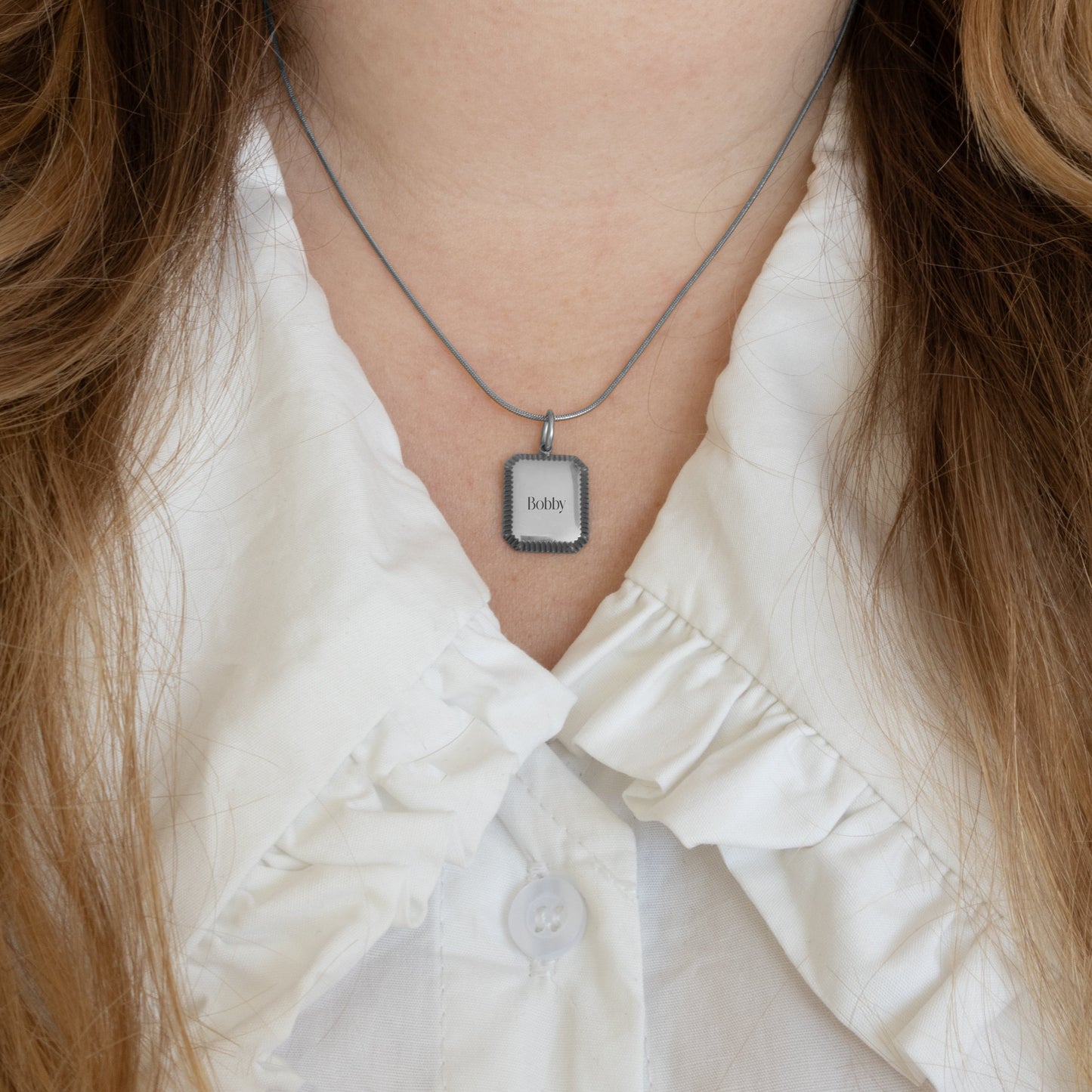 GEGRAVEERDE KETTING MET NAAM #1 - ZILVER