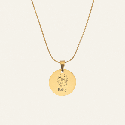 ENGRAVED NECKLACE WITH ILLUSTRATION #1 - GOLD