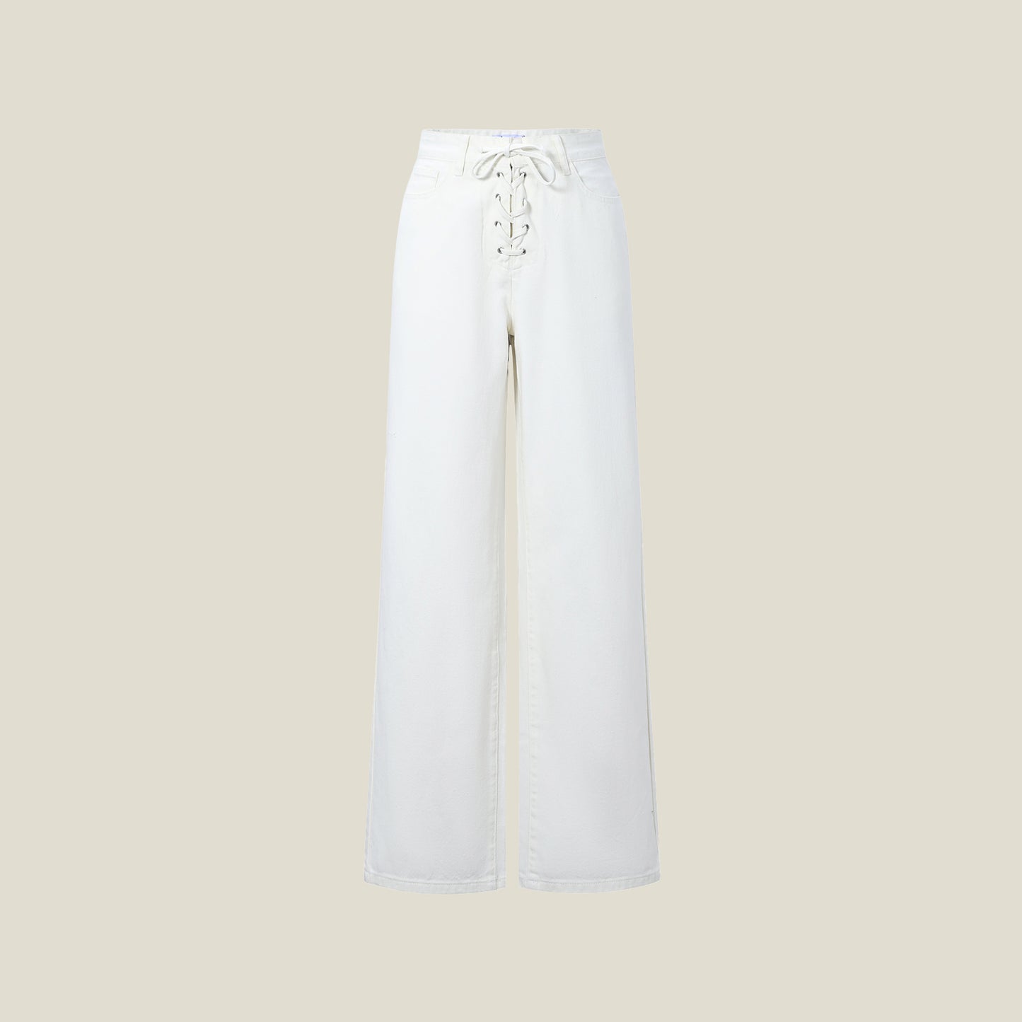 LACED UP JEANS - WIT