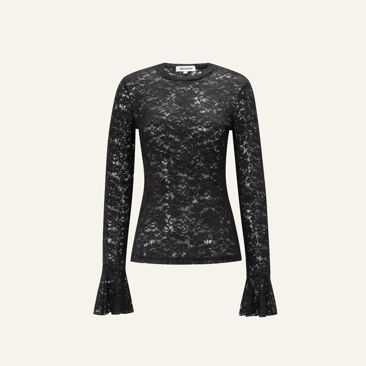 LACE TOP - ZWART