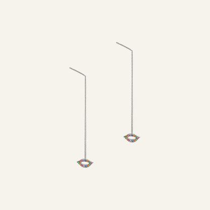Lip Earrings - Silver