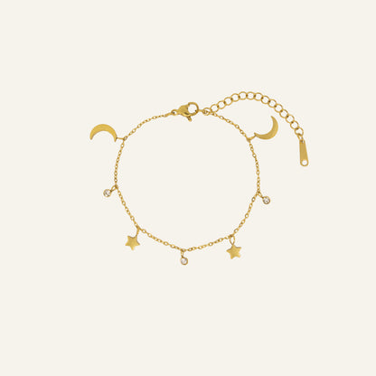 MOON & STARS ARMBAND - GOUD