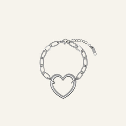 OPEN HEART BRACELET - SILVER
