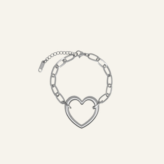 OPEN HEART ARMBAND ZILVER