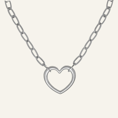 OPEN HEART NECKLACE - SILVER