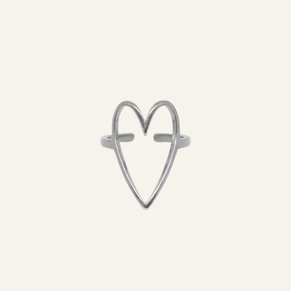 OPEN HEART RING - SILVER