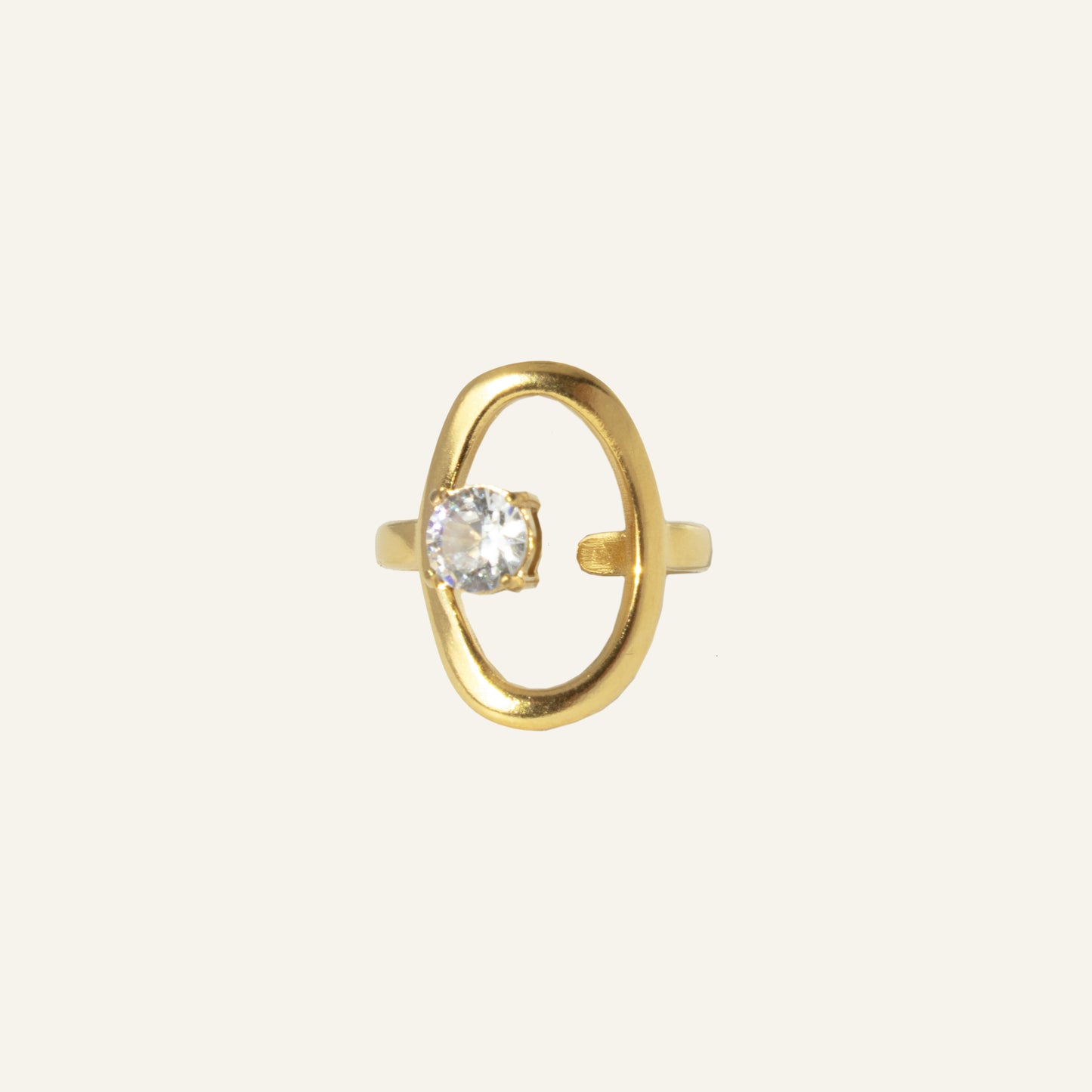 OPEN STRASS RING GOUD