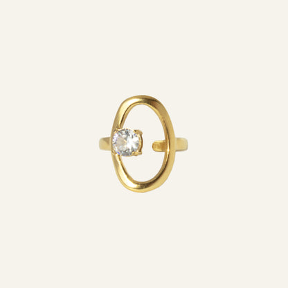 OPEN RHINESTONE RING - GOLD