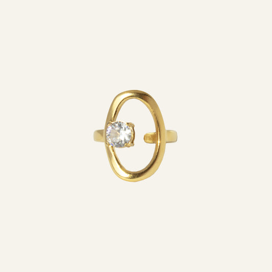 OPEN STRASS RING GOUD