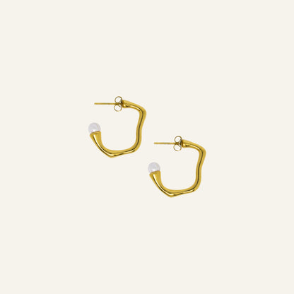 ORGANIC PEARL OORBELLEN - GOUD