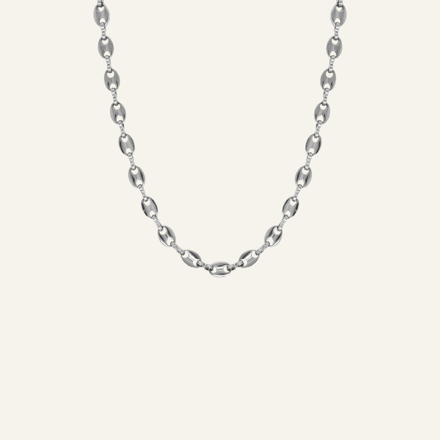 OVALS KETTING ZILVER