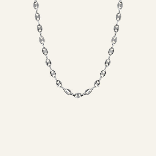 OVALS KETTING ZILVER