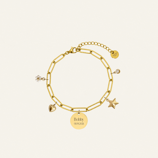 CUSTOM CHARMS ARMBAND - GOUD