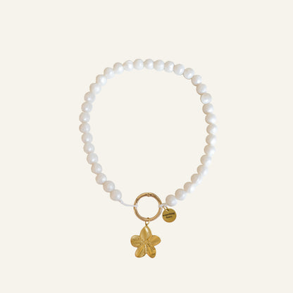 PEARL DOG NECKLACE - WHITE/GOLD