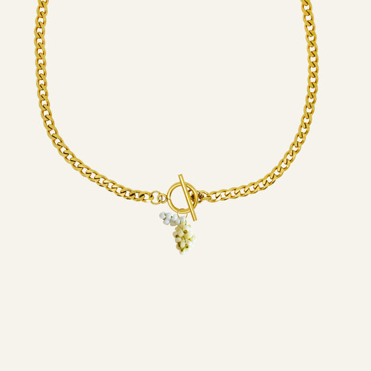 PASTEL LEMON LOCK KETTING GOUD