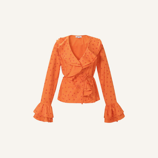 POLKA DOTS BLOUSE - ORANJE