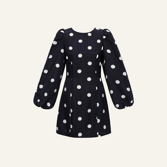 POLKA DOTS JURK - ZWART