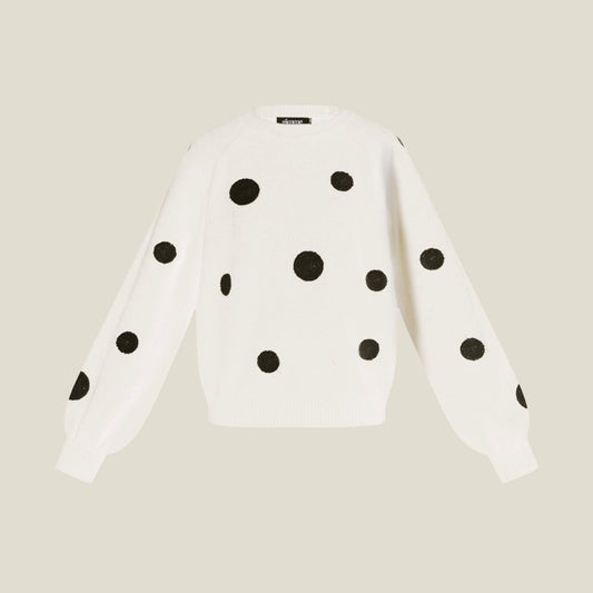 POLKA DOTS KNIT - BEIGE