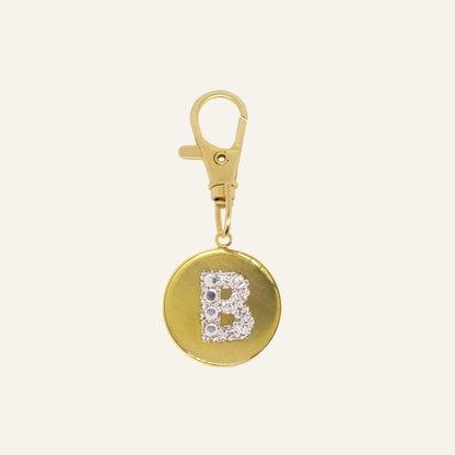 Round Initial Charm - Gold