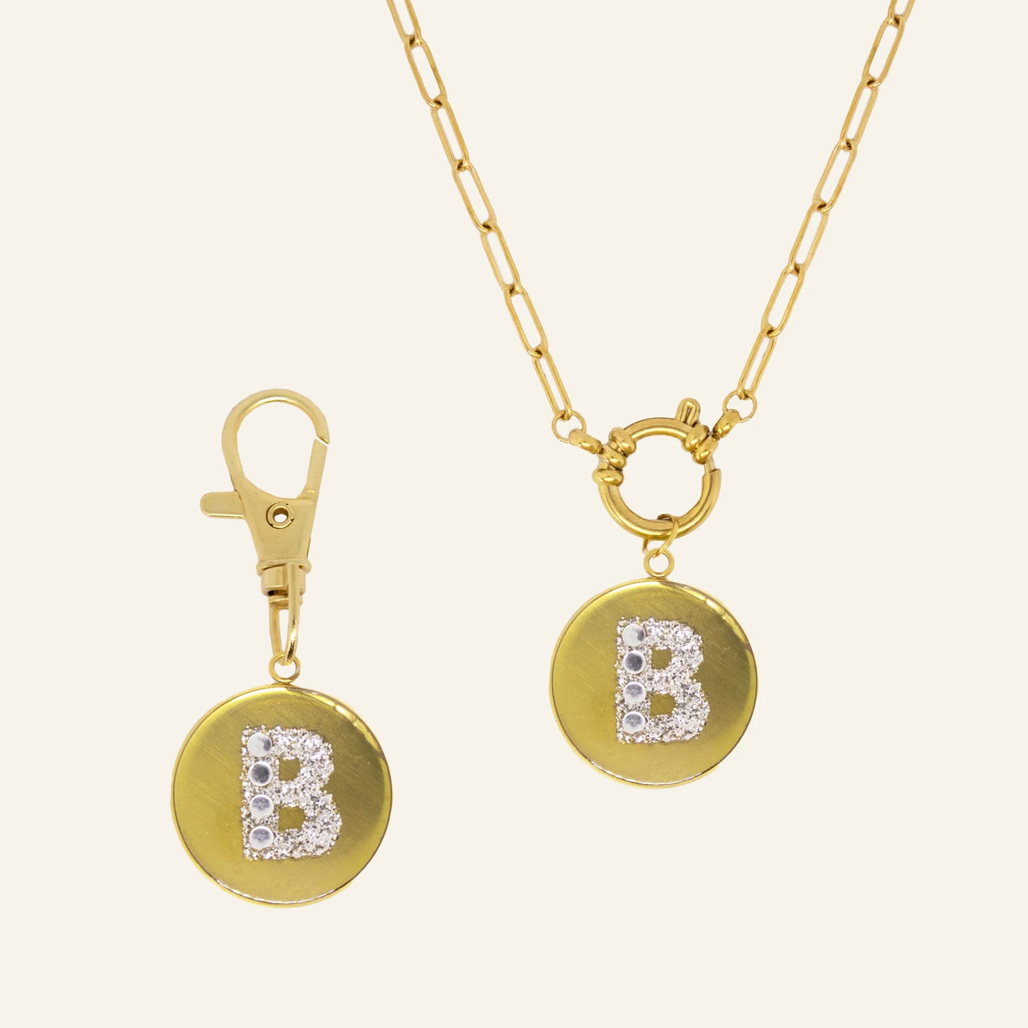 ROUND INITIAL KETTING & CHARM SET