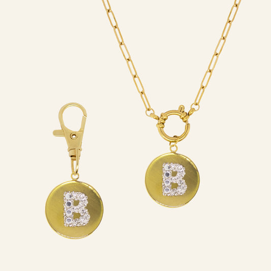 ROUND INITIAL KETTING & CHARM SET