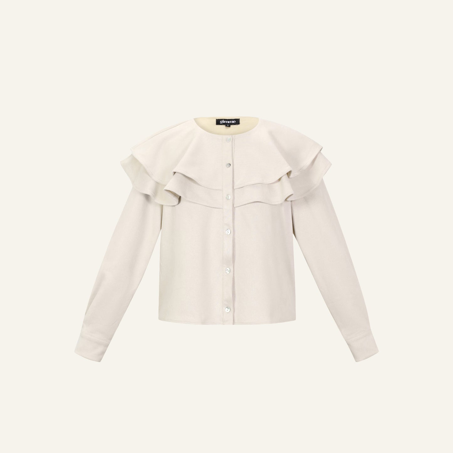 RUFFLE BLOUSE - GEBROKEN WIT