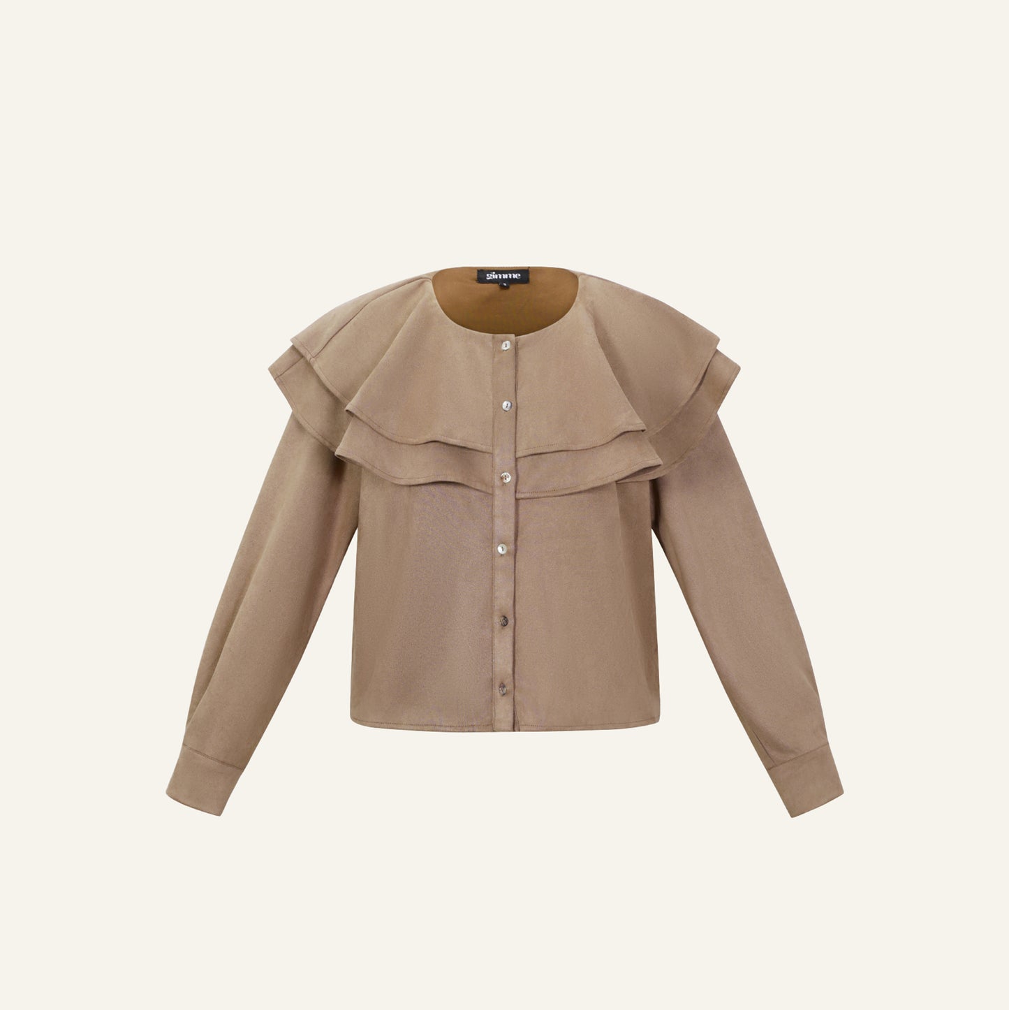 RUFFLE BLOUSE - KHAKI