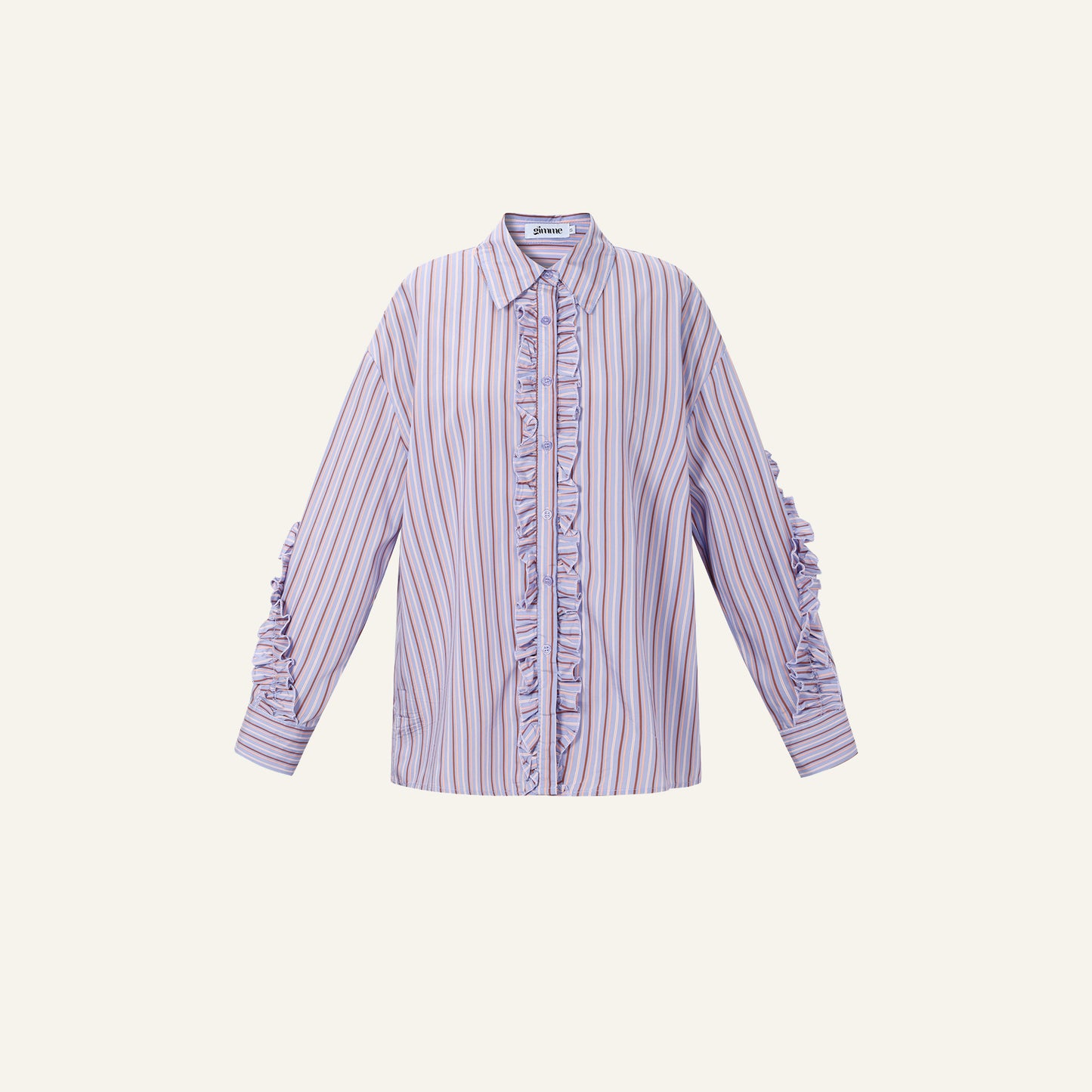 RUFFLE STRIPED BLOUSE - LILA