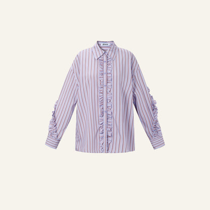 RUFFLE STRIPED BLOUSE