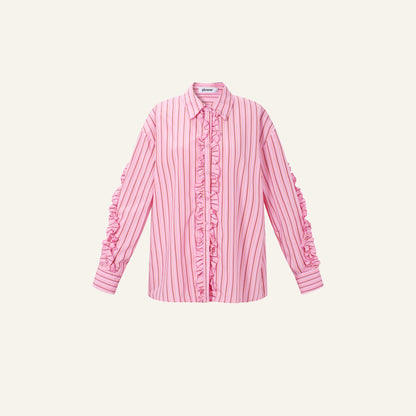 RUFFLE STRIPED BLOUSE