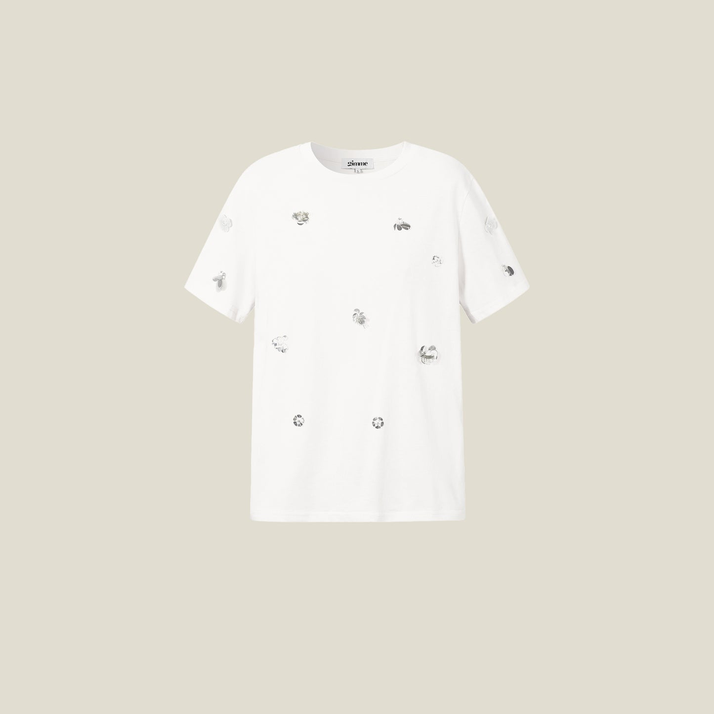 SEQUINS T-SHIRT - WIT