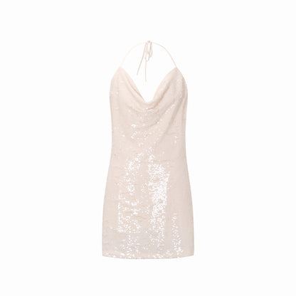 SEQUINS WATERFALL DRESS