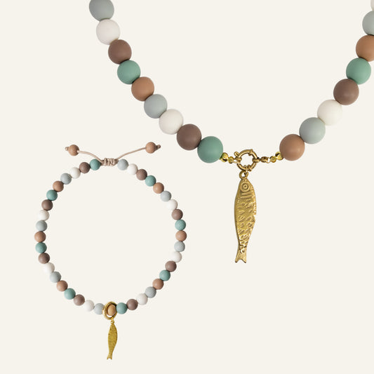 DOG & HUMOM SET - GOUD/BLAUW