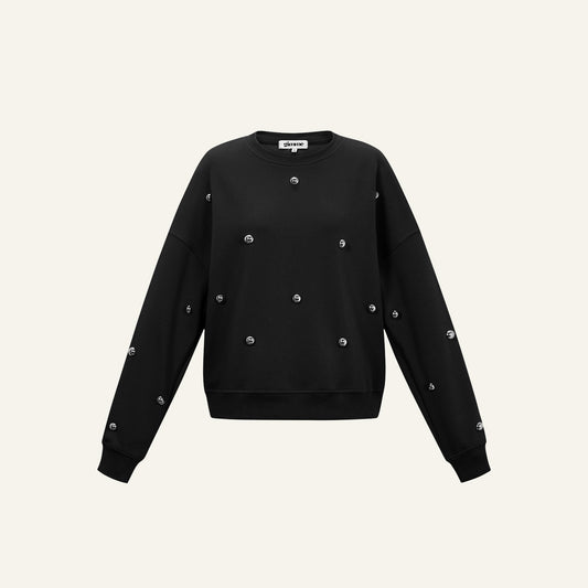 SHINY DOTS SWEATER - ZWART