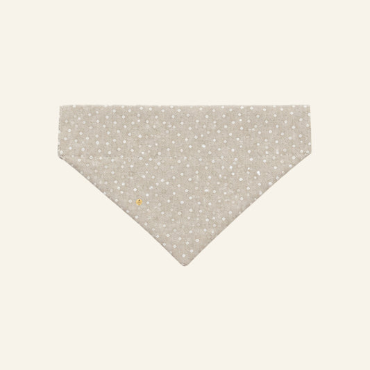 SLIDE-ON BANDANA GESTIPT - BEIGE/WIT