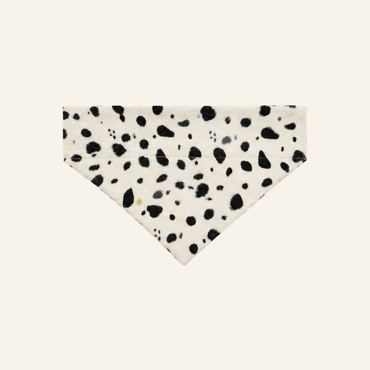 SLIDE-ON BANDANA FLUFFY DOTS - WIT/ZWART