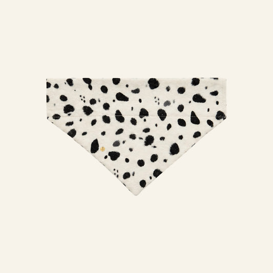 SLIDE-ON BANDANA FLUFFY DOTS - WIT/ZWART